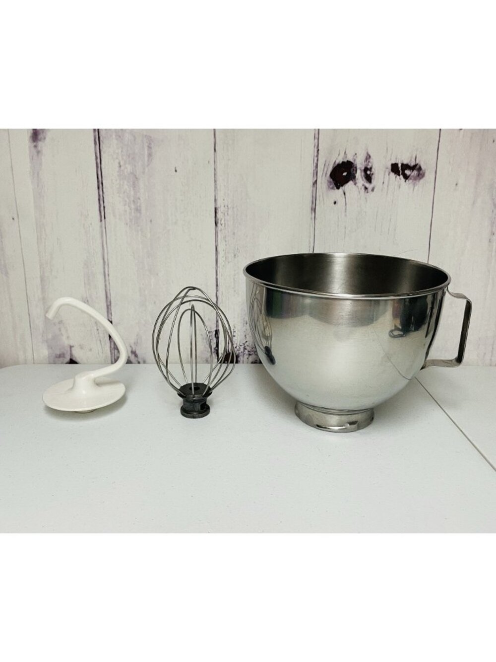 KitchenAid K45 Stainless Steel Mixer Bowl 4.5 qt With Dough Hook & Whip Whisk